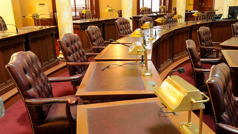 Senate Chamber of the New Jersey State House, Trenton, USA