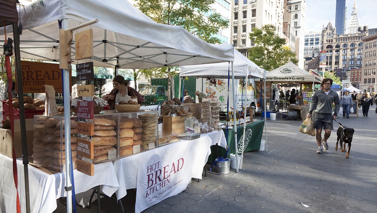 Farmers market at Union Square, Manhattan, New York City, USA