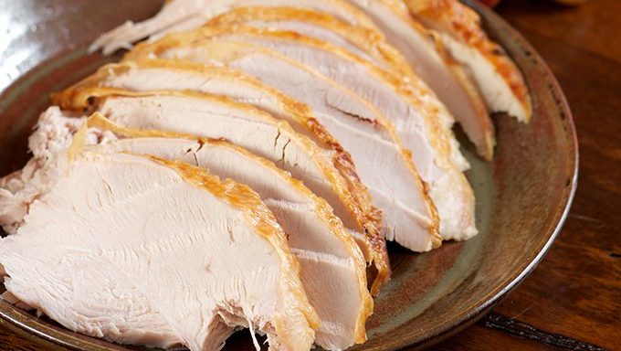 sliced turkey on a plate