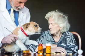 Pet therapy has an amazing impact on quality of liefe of a senior woman in assisted living home