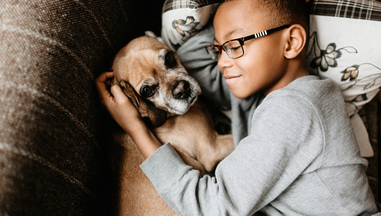 young boy and his dog