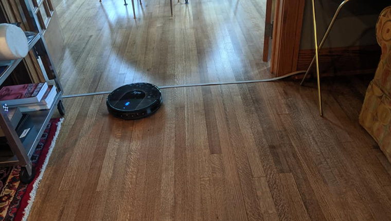 eufy robovac going around strips