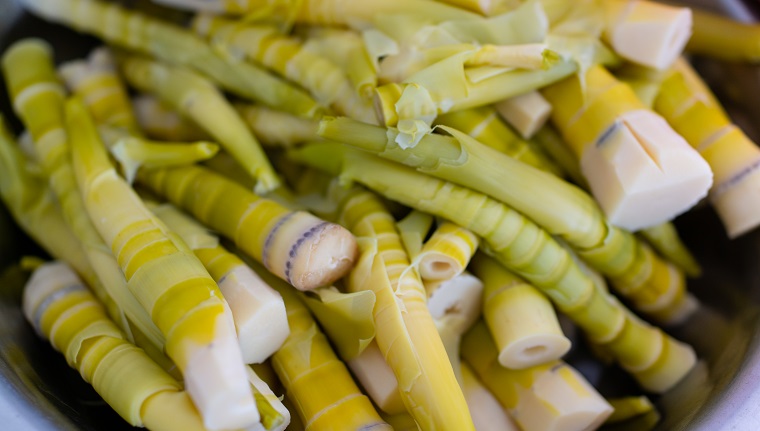 boiled spring bamboo shoots at the restaurant