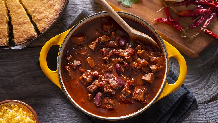 Homemade Chicken Chili with Corn Bread