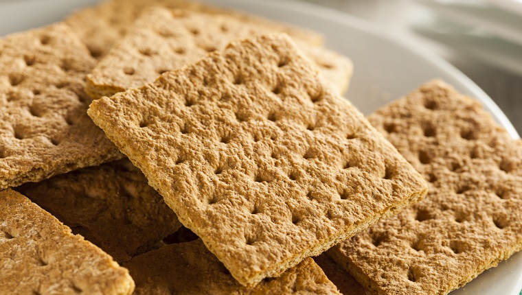 Healthy Honey Graham Crackers in a Plate