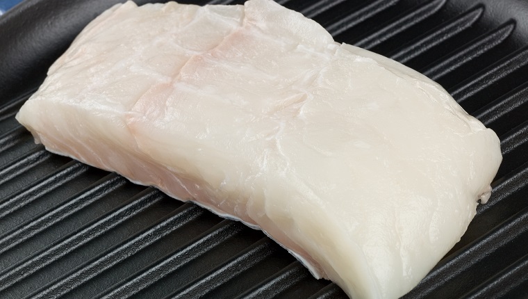 Raw fillet of Halibut