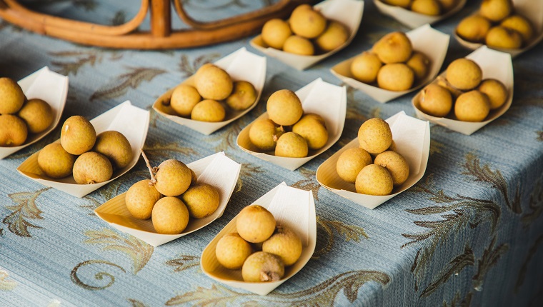 fresh Longan on a basket