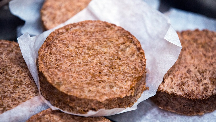 A group of uncooked meat free plant-based burger patties in a kitchen in Russia. Photographer: Andrey Rudakov/Bloomberg