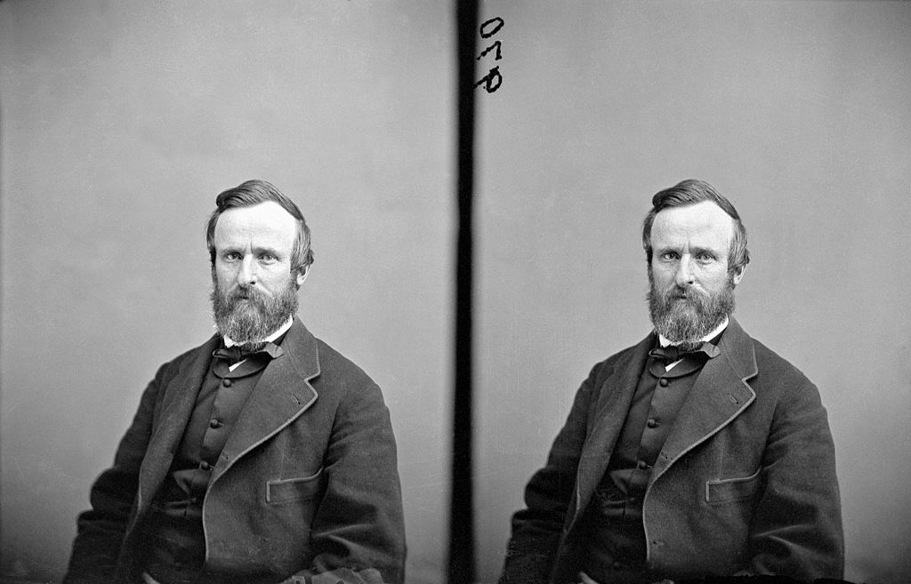 Studio portrait of Rutherford Birchard Hayes (1822-1893), a Union general during the American Civil War who went on to become president of the United States (1876-1880). 