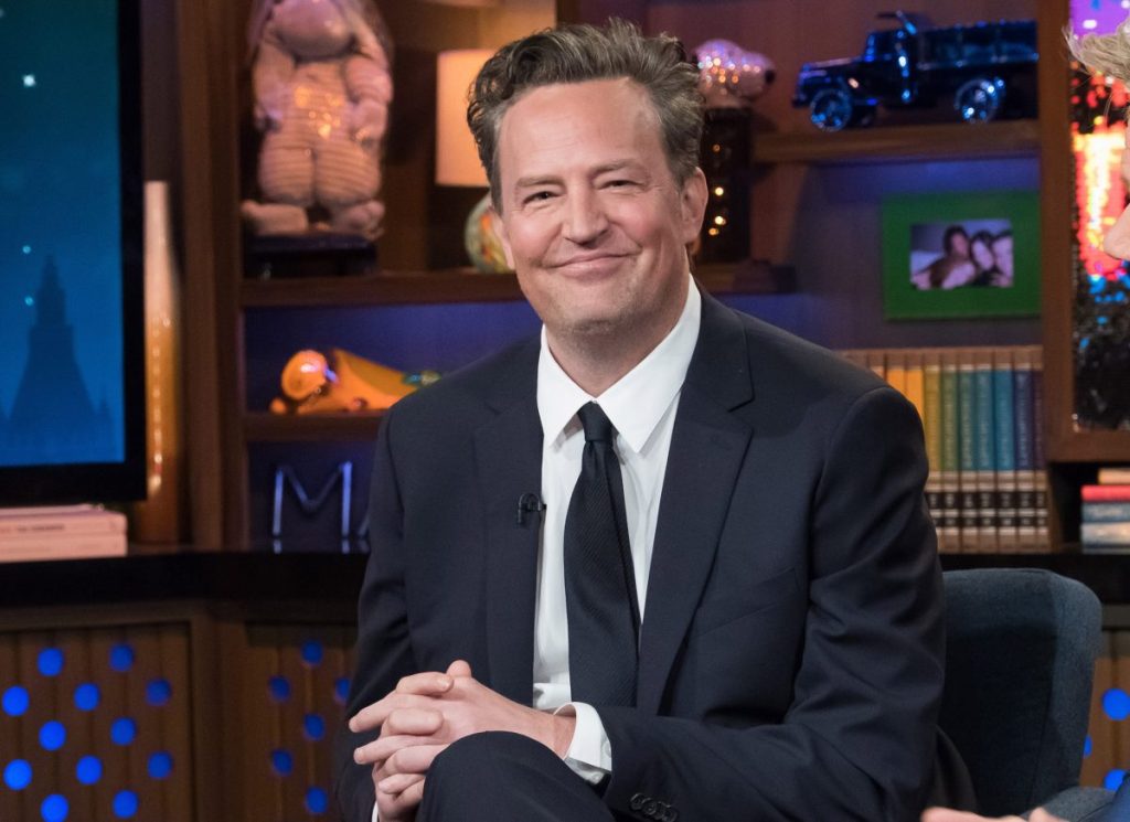 portrait of actor Matthew Perry in suit