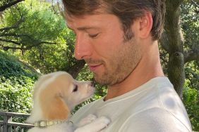 Glen Powell and his dog Brisket