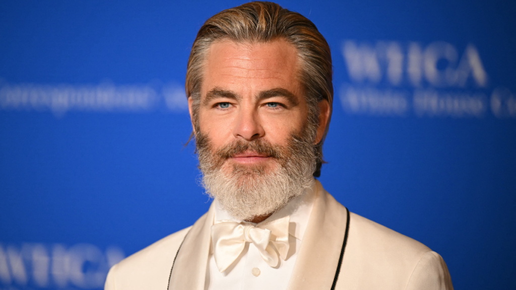 US actor Chris Pine arrives for the White House Correspondents' Association (WHCA) dinner at the Washington Hilton, in Washington, DC, on April 27, 2024.