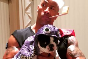 Dwayne Johnson with his dog Hobbs, who recently appeared in GQ Magazine.