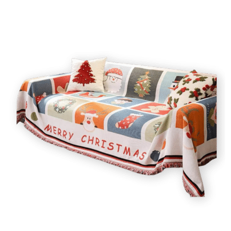 Funny Fuzzy Christmas-themed Decorative Couch Cover