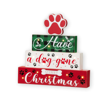 Glitzhome Pet Paw Christmas Dog Decor