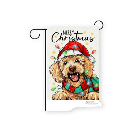 Stosts Merry Christmas Dog Decorative Garden Flag