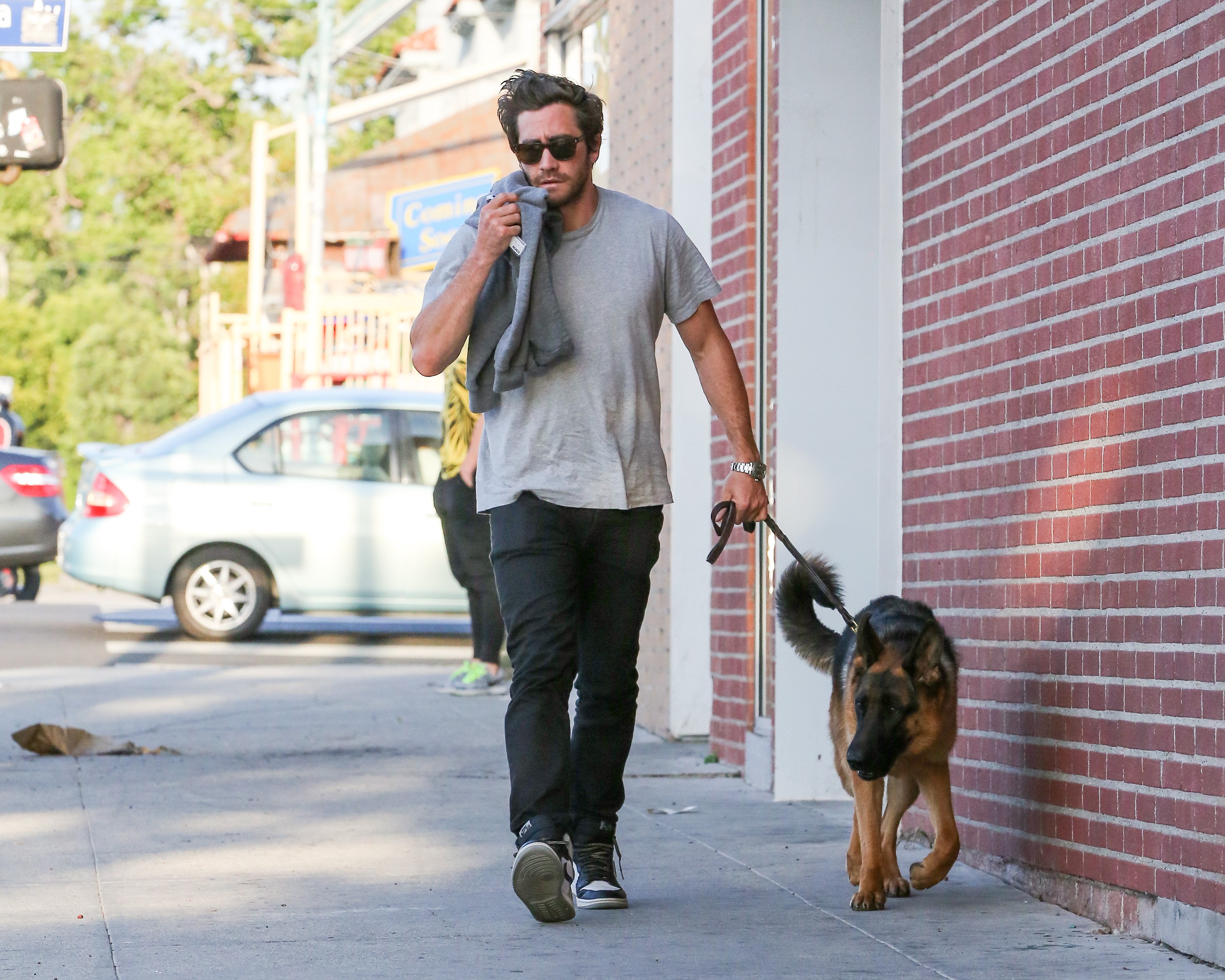 Jake Gyllenhaal And His German Shepherd