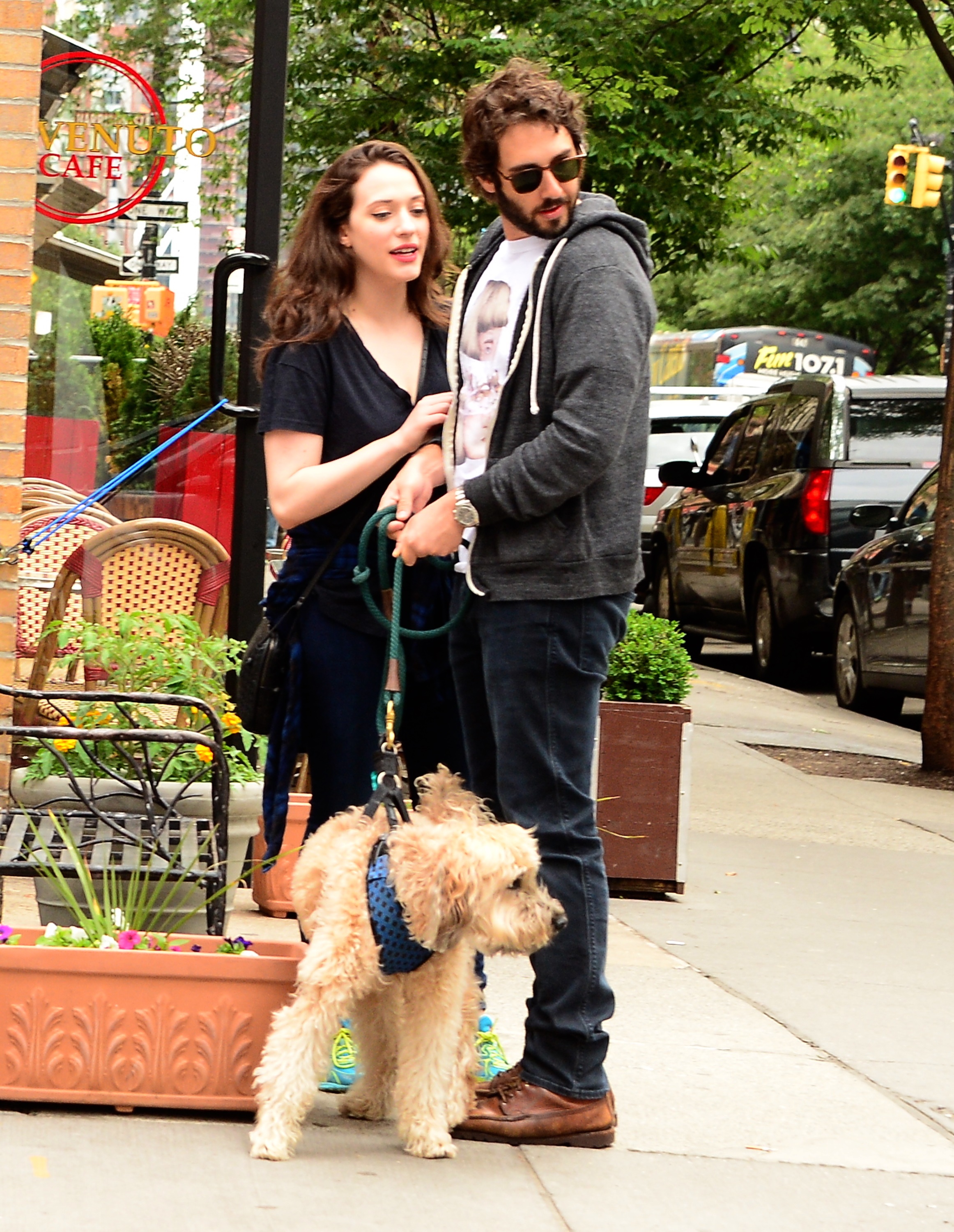 Kat Dennings And Josh Groban Walk Their Furry Friend